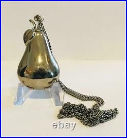 1976 Estee Lauder ALIAGE PEARDROP Necklace Solid Perfume Compact
