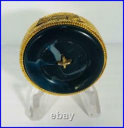 1977 Estee Lauder YOUTH DEW BLUE BUTTON BOX Solid Perfume Compact