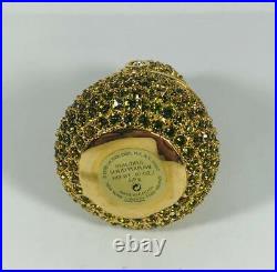 1996 Estee Lauder BEAUTIFUL CRYSTAL GREEN PEAR Solid Perfume Compact WithPOUCH