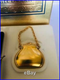 1996 Estee Lauder BEAUTIFUL PRECIOUS POUCH Solid Perfume Compact ORIGINAL BOX