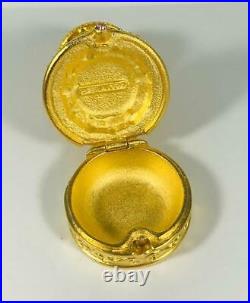 1998 Estee Lauder PLEASURES PINK CRYSTAL BIRDCAGE Solid Perfume Compact