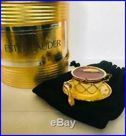 1998 Estee Lauder PLEASURES TEA CUP Solid Perfume Compact IN ORIGINAL BOX