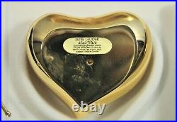 2 Pc Estee Lauder Beautiful Gold Silver Heart to Heart Solid Perfume Compact MIB