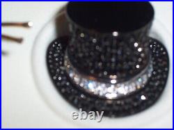 2000 ESTEE LAUDER TOP HAT Swarovski BLACK Solid Perfume COMPACT