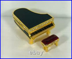 2000 Estee Lauder BEAUTIFUL BLACK BABY GRAND PIANO Solid Perfume Compact