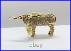 2000 Estee Lauder DAZZLING GOLD CRYSTAL SHIMMERING STEER Solid Perfume Compact