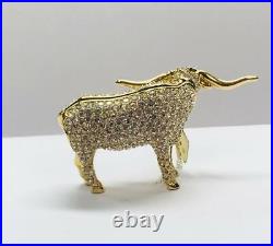 2000 Estee Lauder DAZZLING GOLD CRYSTAL SHIMMERING STEER Solid Perfume Compact