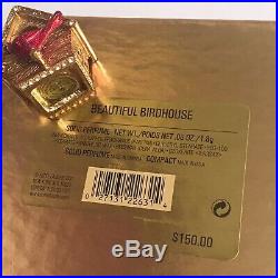 2001 Estee Lauder Beautiful Birdhouse Cardinal Birds Solid Perfume Compact w BOX