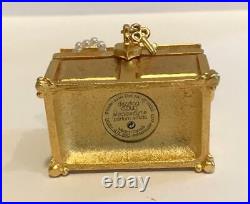 2001 Estee Lauder DAZZLING GOLD TREASURE CHEST Solid Perfume Compact