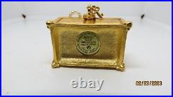 2001 Estee Lauder Dazzling Gold Treasure Chest Compact For Solid Perfume
