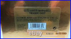 2001 Estee Lauder Dazzling Gold Treasure Chest Compact For Solid Perfume