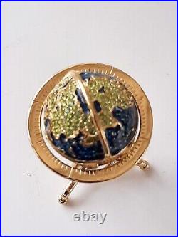 2001 Estee Lauder Pleasures Bejewled Globe Solid Perfume Compact RARE