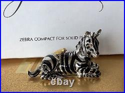 2001 Estee Lauder Solid Pleasures Perfume Compact ZEBRA Rare Retired NEW IN BOX