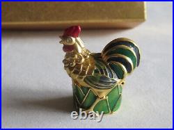 2001 Estee Lauder WHITE LINEN ROOSTER Solid Perfume Compact