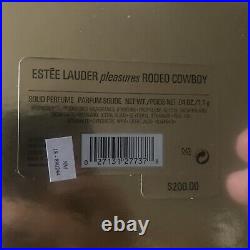 2002 Estee Lauder PLEASURES RODEO COWBOY Solid Perfume Compact UNUSED! RARE