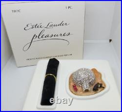 2002 Estee Lauder Pleasures Frosted Igloo Solid Perfume Compact