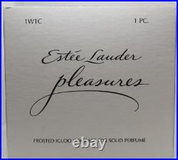 2002 Estee Lauder Pleasures Frosted Igloo Solid Perfume Compact