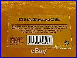 2002 Estee Lauder Pleasures Solid Perfume Compact Zebra