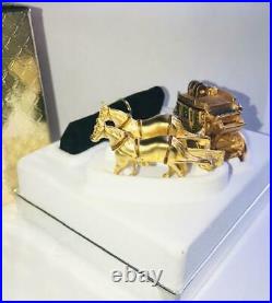 2003 Estee Lauder PLEASURES GILDED STAGECOACH Solid Perfume Compact
