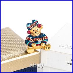 2004 Harrods Christmas Bear Estee Lauder Solid Perfume Compact Both Boxes LE
