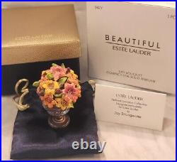 2004 Jay Strongwater Estee Lauder BEAUTIFUL LILY BOUQUET Perfume COMPACT & Box