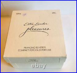 2005 Estee Lauder PLEASURES PRANCING REINDEER Solid Perfume Compact