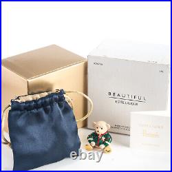 2006 Harrods Christmas Bear Estee Lauder Solid Perfume Compact Both Boxes LE