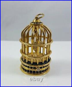 2007 Estee Lauder Beyond Paradise Solid Perfume Compact Jeweled Bird Cage withBird