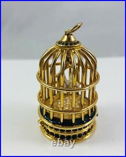 2007 Estee Lauder Beyond Paradise Solid Perfume Compact Jeweled Bird Cage withBird