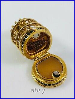 2007 Estee Lauder Beyond Paradise Solid Perfume Compact Jeweled Bird Cage withBird