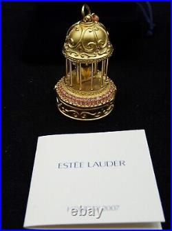 2007 Estee Lauder Gilded Bird Cage Solid Perfume Compact NEW