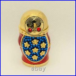2008 Estee Lauder BEAUTIFUL NESTING DOLL Solid Perfume Compact withPouch