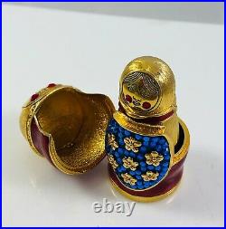 2008 Estee Lauder Beautiful Solid Perfume Compact Russian Nesting Doll