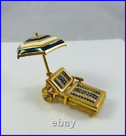 2008 Estee Lauder Solid Perfume Compact Jewelled Beach Lounge Chair withUmbrella
