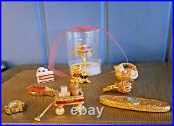 9 Vintage ESTEE LAUDER Solid Perfume Compact LOT Cake Parrot Toy Wagon Kitten