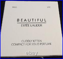 CUDDLY KITTEN Solid Perfume Compact -UNUSED MINT- Judith Lieber/Estee Lauder