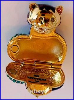 CUDDLY KITTEN Solid Perfume Compact -UNUSED MINT- Judith Lieber/Estee Lauder