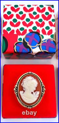 ESTEE LAUDER 1990 CORAL CAMEO COMPACT w YOUTH DEW PERFUME IN Orig. BOX RARE