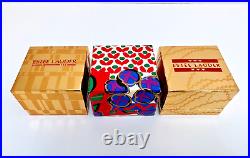 ESTEE LAUDER 3 CORAL CAMEOS VTG COMPACTS for SOLID PERFUME in Orig. BOXES RARE