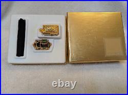 ESTEE LAUDER BEAUTIFUL GOLD LOCOMOTIVE TRAIN Solid Perfume Compact, ORIGINAL BOX