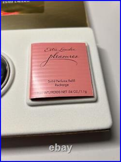 ESTEE LAUDER Beautiful Midnight Sun Solid Perfume Compact NIB All Boxes. Silver