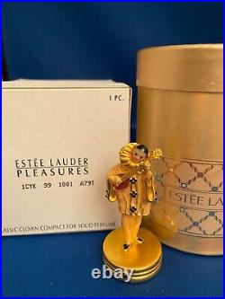 ESTEE LAUDER CLASSIC CLOWN SOLID COMPACT with PLEASURES PERFUME