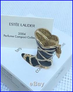 ESTEE LAUDER COWGIRL JEWELS BOOT SOLID PERFUME COMPACT in Orig. GIFT BOXES