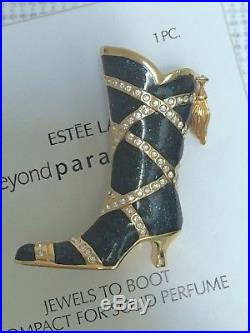 ESTEE LAUDER COWGIRL JEWELS BOOT SOLID PERFUME COMPACT in Orig. GIFT BOXES
