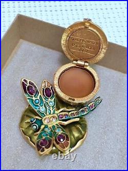 ESTEE LAUDER DRAGONFLY COMPACT by JAY STRONGWATER w INTUITION SOLID PERFUME MIB
