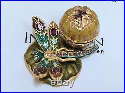 ESTEE LAUDER DRAGONFLY JAY STRONGWATER COMPACT w INTUITION SOLID PERFUME in BOX