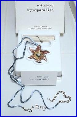 ESTEE LAUDER FANTASY FLOWER NECKLACE SOLID PERFUME COMPACT in BOX VALENTINE GIFT