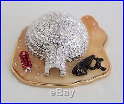 ESTEE LAUDER Frosted Igloo Pleasures Solid Perfume Jeweled Compact 2002 Rare