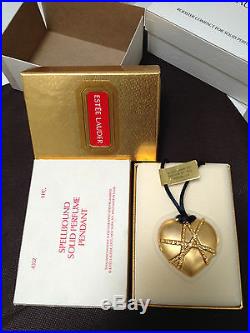 ESTEE LAUDER HEART NECKLACE SOLID PERFUME COMPACT in BOX VTG