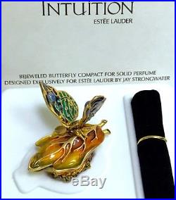 ESTEE LAUDER JAY STRONGWATER BUTTERFLY SOLID PERFUME COMPACT in Orig. BOX MIB